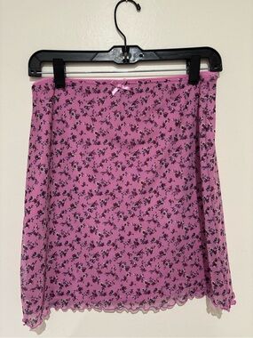 Wild Fable Pink Floral Mini Skirt